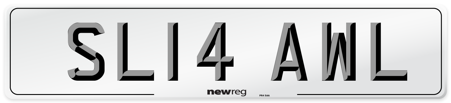 SL14 AWL Number Plate from New Reg